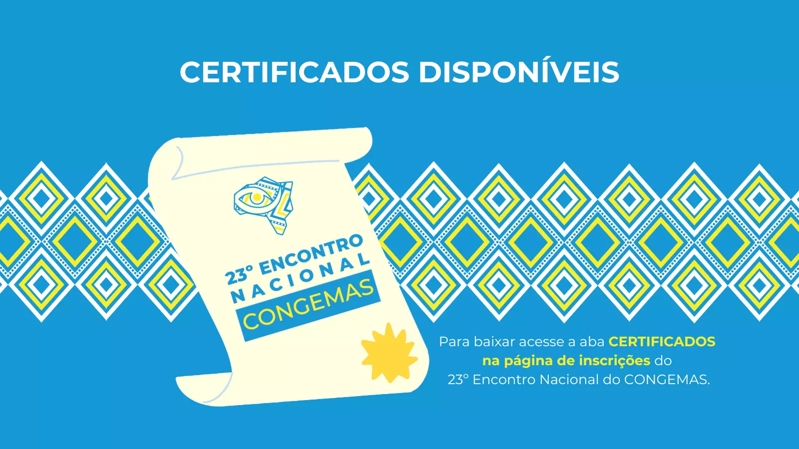 Certificados / 23º Encontro Nacional do CONGEMAS